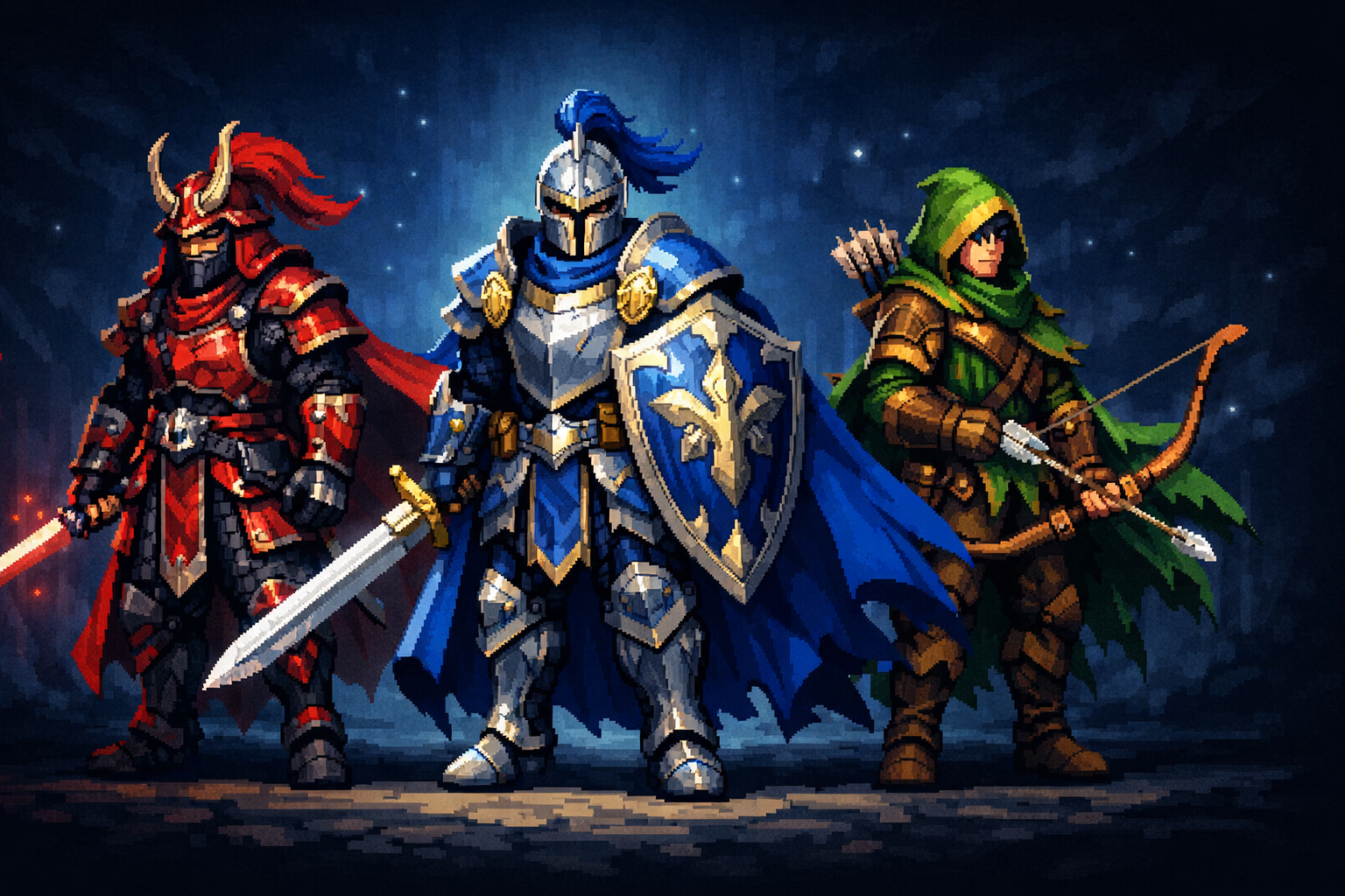 PixelPlan hero roster artwork